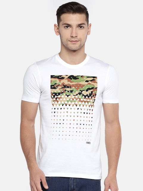 

Globus Men White Printed Round Neck T-shirt