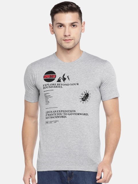 

Globus Men Grey Printed Round Neck T-shirt