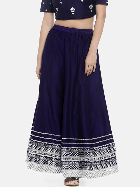 

Globus Women Navy Blue Printed Maxi Skirt