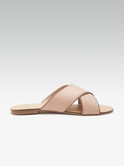 

Dune London Women Peach-Coloured Solid Open Toe Flats