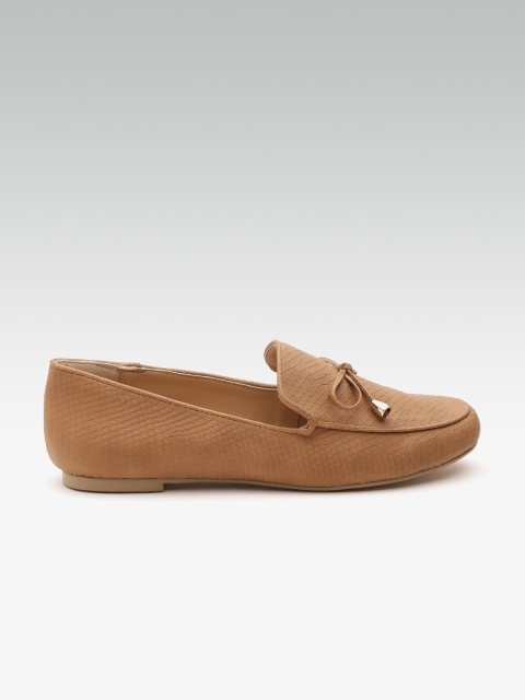 

Dune London Women Brown Snakeskin Textured Loafers