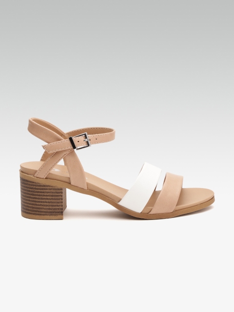 

Dune London Women Beige & White Colourblocked Heels