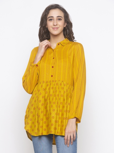 

Globus Women Mustard Yellow Floral Print Tunic