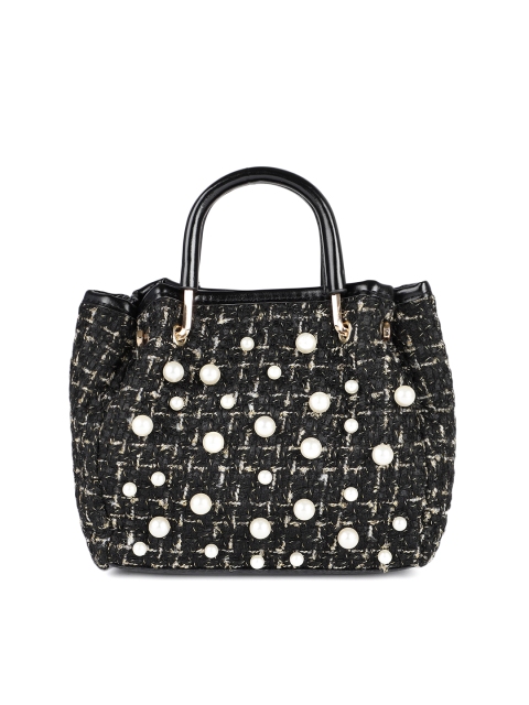 

People Black Embellished Handheld Bag