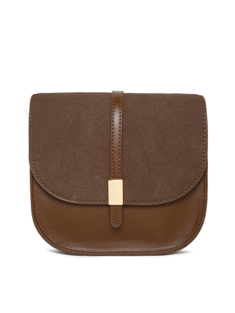 

People Brown Solid Sling Bag