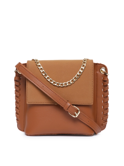 

People Tan Solid Sling Bag