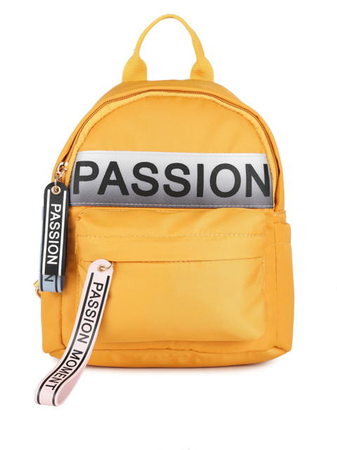 

People Women Mustard Yellow Solid Backpack