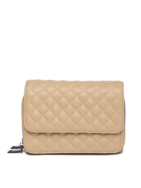 

People Beige Solid Sling Bag