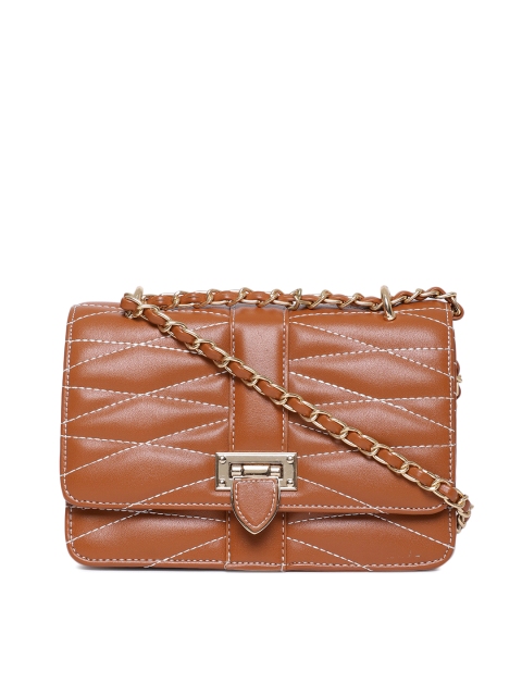 

People Tan Brown Quilted Detail Sling Bag