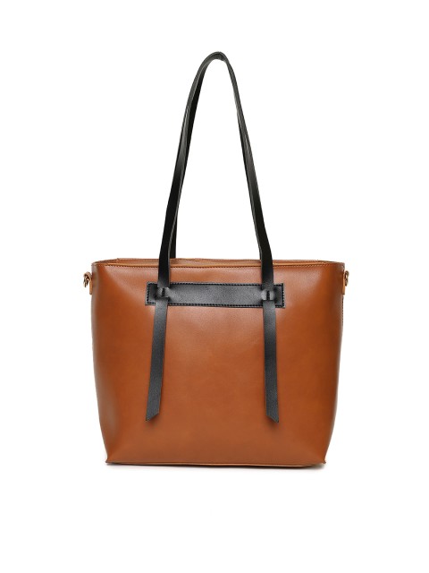 

People Brown Solid Tote Bag