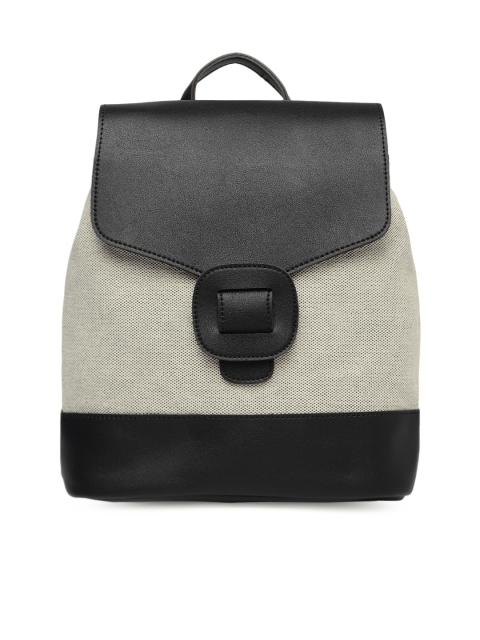 

People Women Black & Beige Textured Backpack