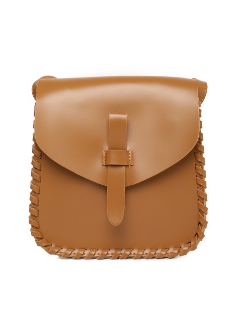 

People Tan Solid Sling Bag