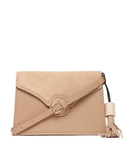 

People Beige Solid Sling Bag