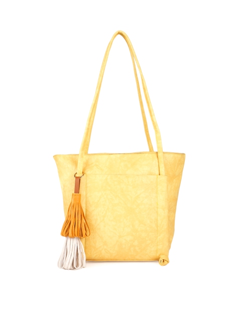 

People Yellow Textured Shoulder Bag