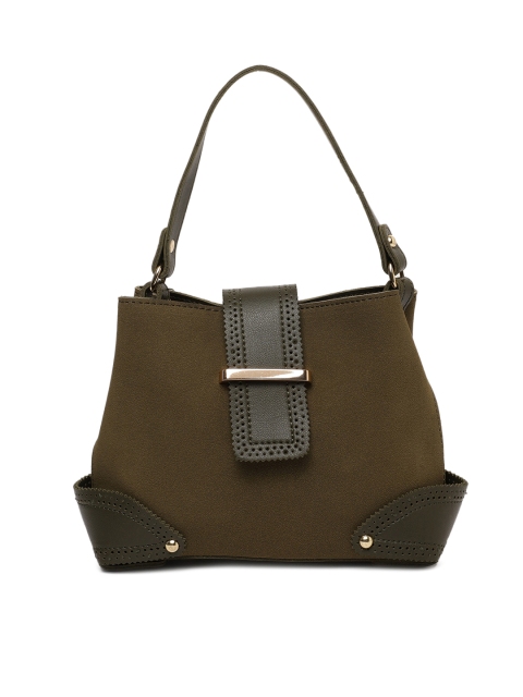 

People Olive Green Solid Handheld Bag