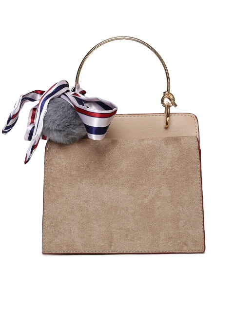 

People Cream-Coloured Solid Handheld Bag