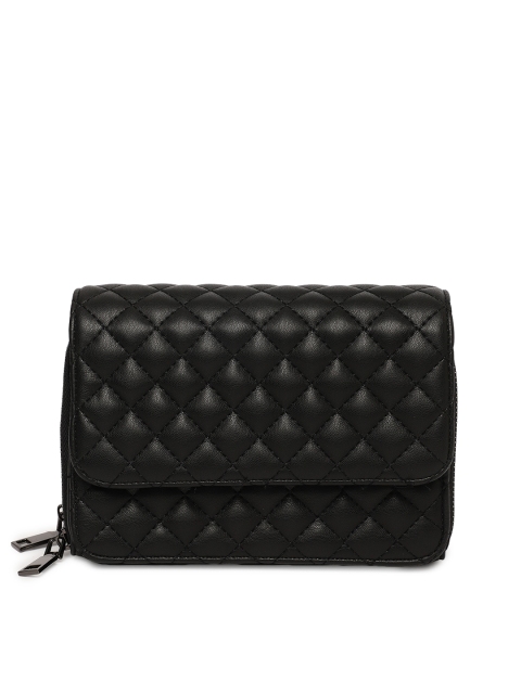 

People Black Quilted Sling Bag