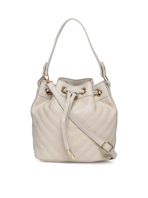 

People Beige Quilted Handheld Bag