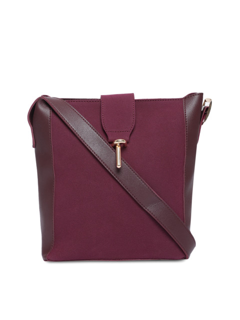 

People Maroon Solid Shoulder Bag