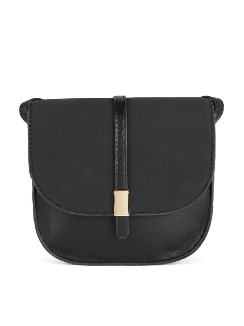

People Black Solid Sling Bag