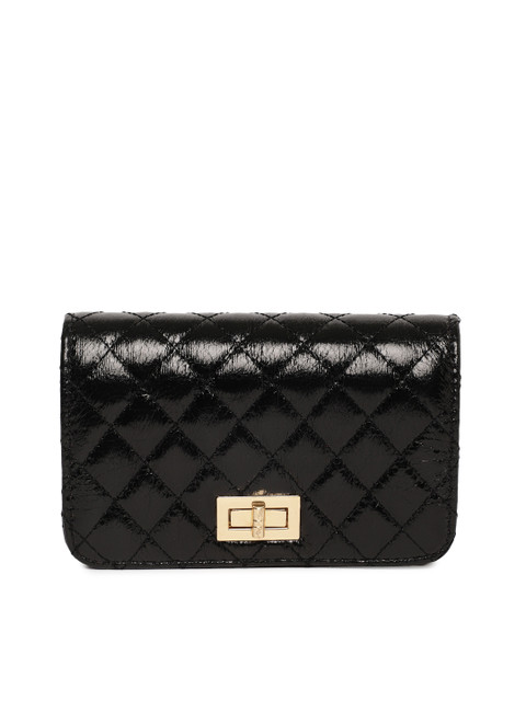 

People Black Textured Sling Bag