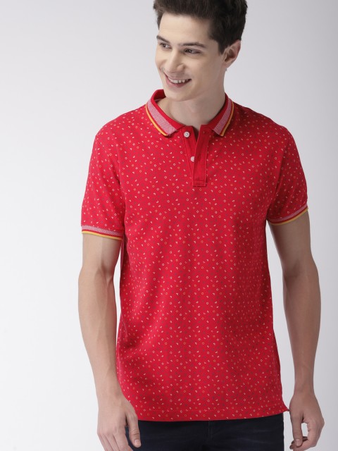 

Mast & Harbour Men Red Printed Polo Collar T-shirt