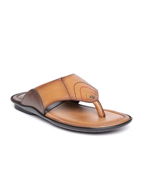 

Mocas Men Brown Leather Colourblocked Comfort Sandals