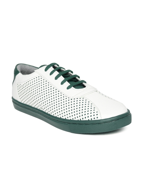 

Mocas Men White Perforated Sneakers