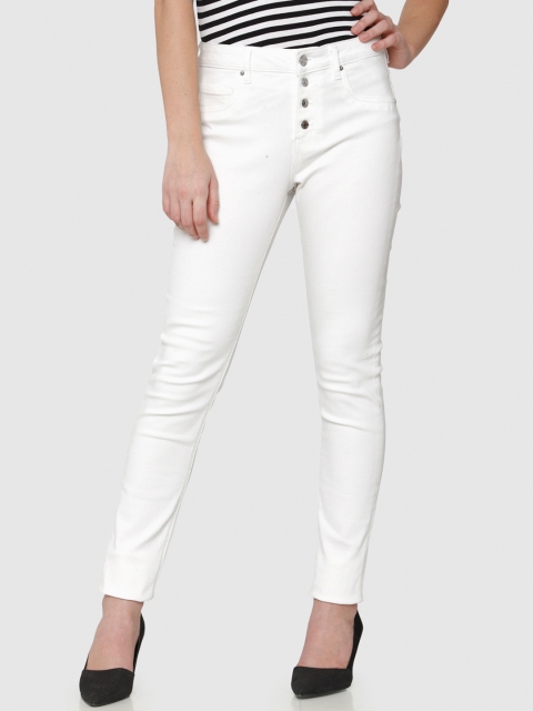 

Vero Moda Women White Skinny Fit High-Rise Clean Look Stretchable Jeans