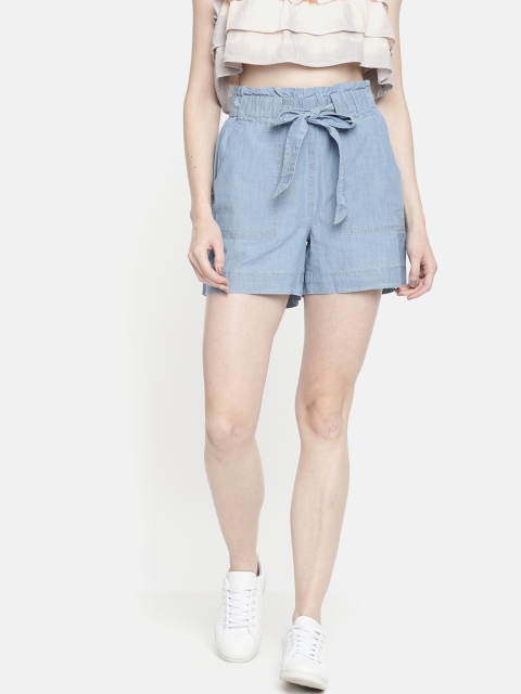 

Vero Moda Women Blue Solid Regular Fit Regular Shorts