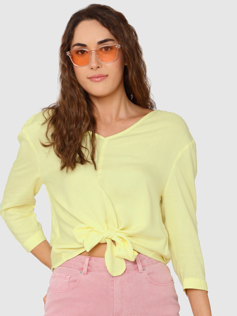 

Vero Moda Women Yellow Solid Top