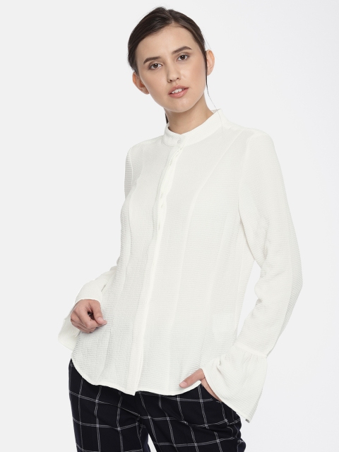 

Vero Moda Women White Regular Fit Textured Casual Shirt