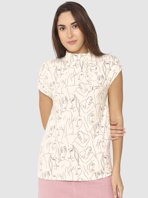 

Vero Moda Women Beige Printed Top