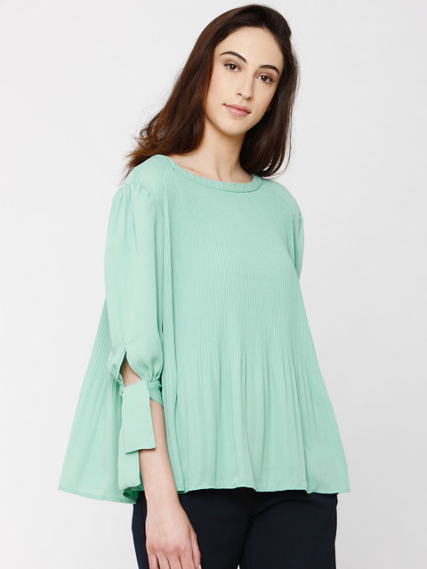 

Vero Moda Women Green Solid A-Line Top