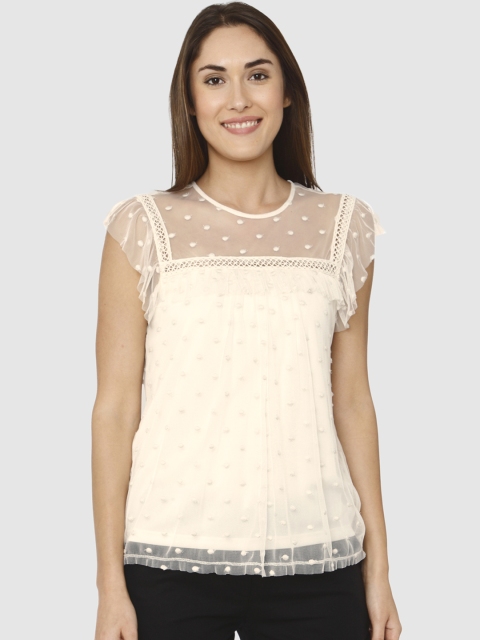 

Vero Moda Women Off-White Self Design Top