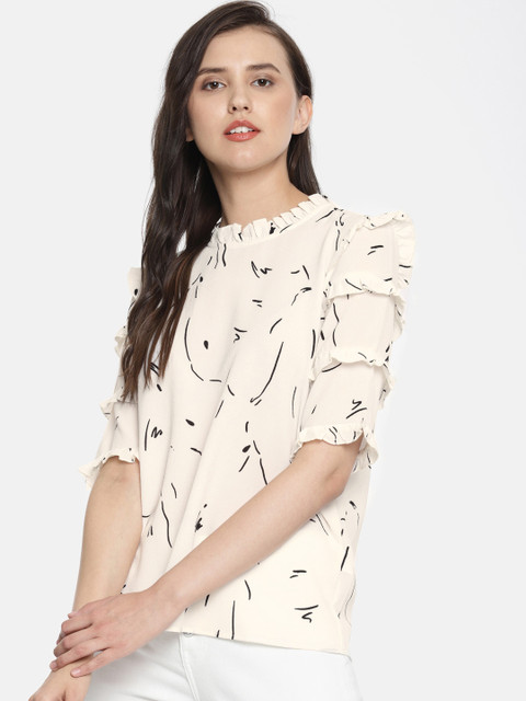 

Vero Moda Women Off-White Printed Top