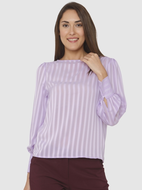 

Vero Moda Women Lavender Striped Top