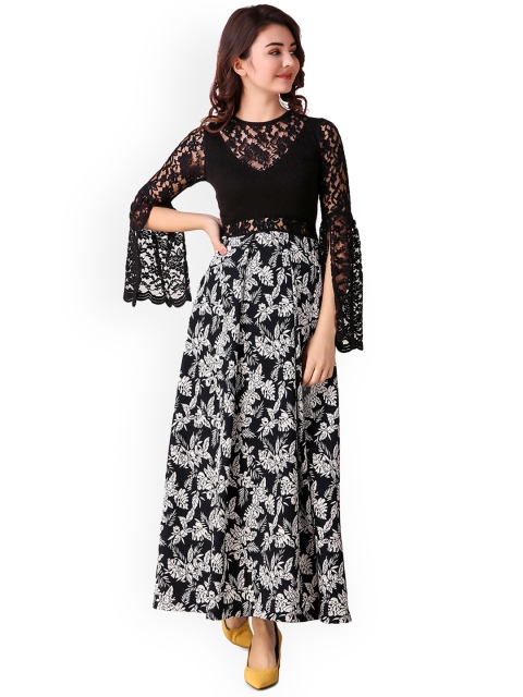 

Texco Women Black Printed Maxi Dress