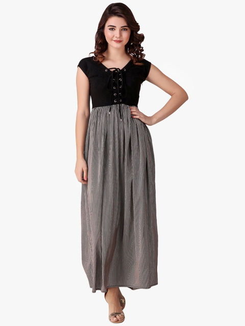 

Texco Women Black Striped Maxi Dress