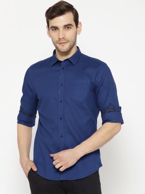 

Blackberrys Men Navy Blue Slim Fit Solid Casual Shirt