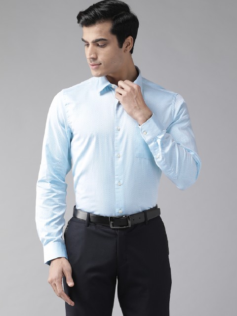 

Blackberrys Men Blue Slim Fit Self Design Formal Shirt