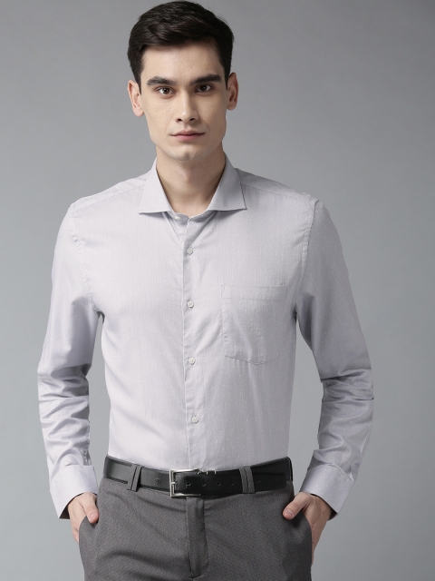 

Blackberrys Men Grey Slim Fit Self Design Formal Shirt