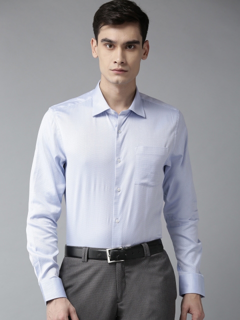 

Blackberrys Men Blue Slim Fit Self Design Formal Shirt