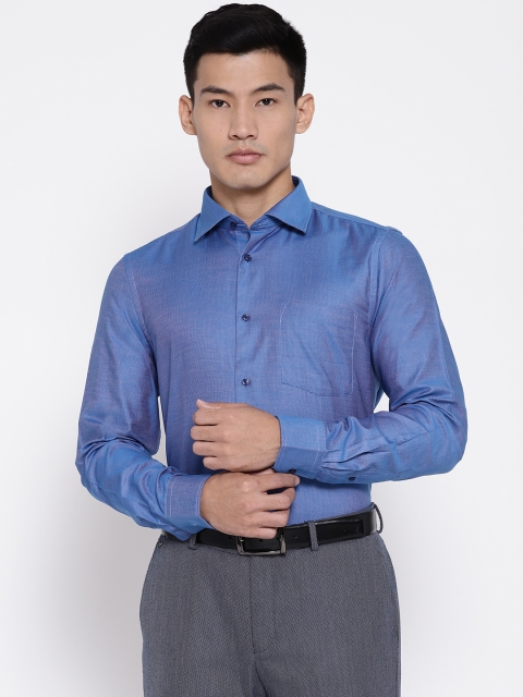 

Blackberrys Men Blue Slim Fit Self Design Formal Shirt