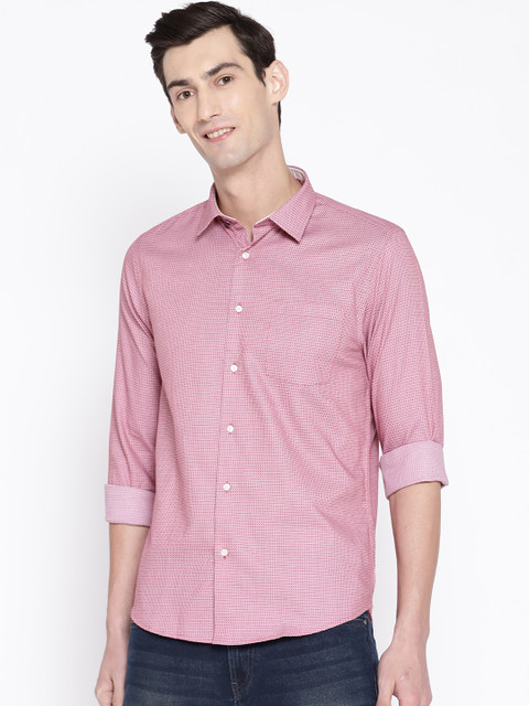 

Blackberrys Men Red Slim Fit Self Design Casual Shirt