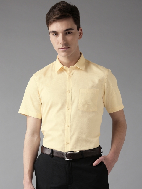 

Blackberrys Men Yellow Slim Fit Self Design Formal Shirt