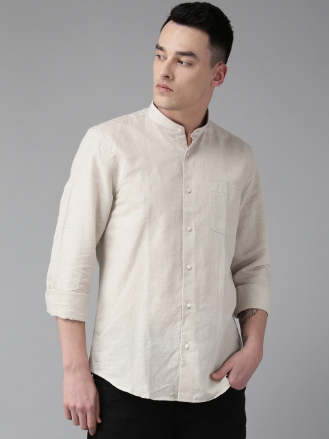 

Blackberrys Men Beige Slim Fit Solid Casual Shirt