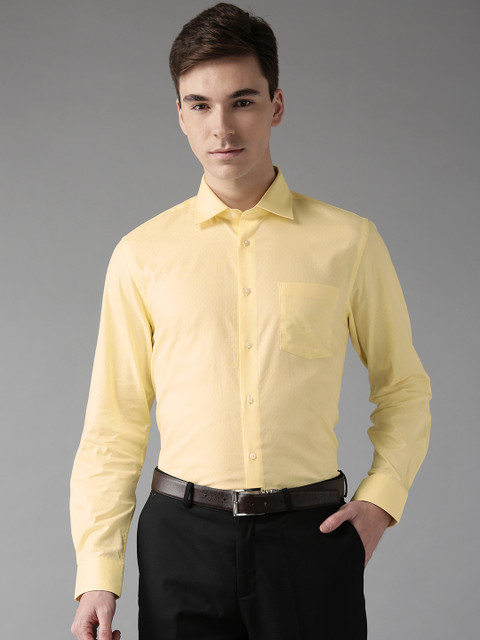 

Blackberrys Men Yellow Slim Fit Self Design Formal Shirt