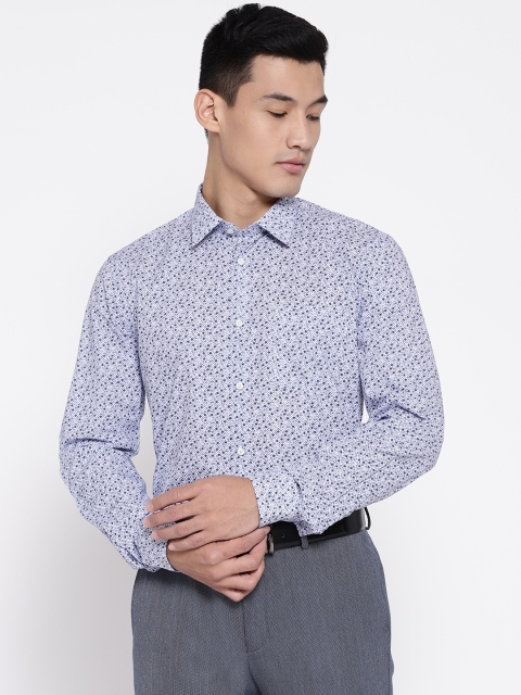 

Blackberrys Men Blue & White Slim Fit Printed Smart Casual Shirt