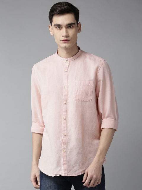 

Blackberrys Men Peach-Coloured Slim Fit Solid Casual Shirt